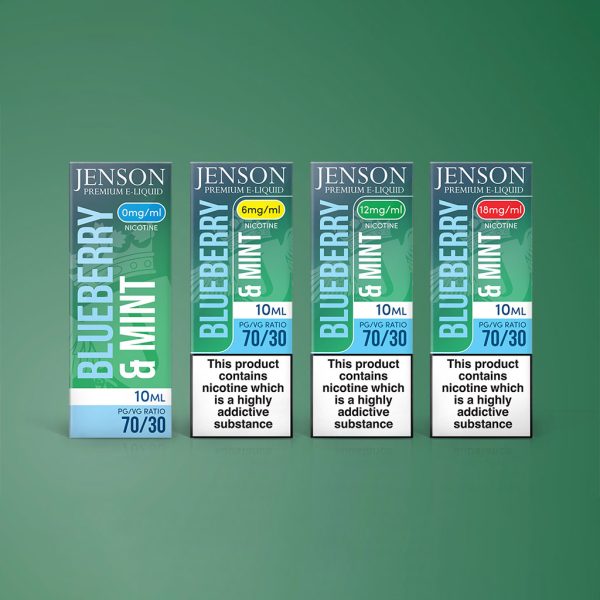 Jenson Blueberry Mint E Liquid 70PG/30VG 0 to 18 mg