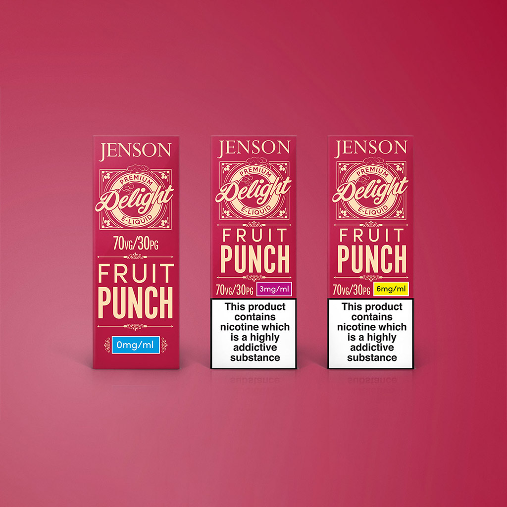Jenson Fruit Punch High VG E Liquids 70VG/30PG 0mg to 6mg
