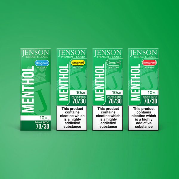 Jenson Menthol E Liquid 70PG/30VG 0 to 18 mg