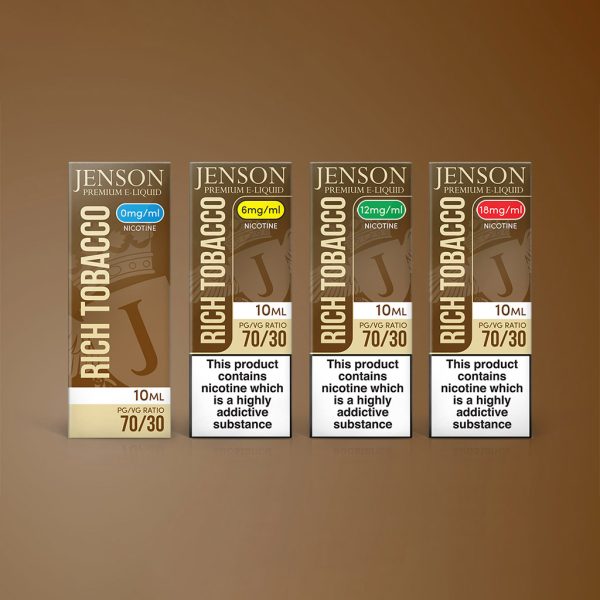 Jenson Rich Tobacco E Liquid 70PG/30VG 0 to 18 mg