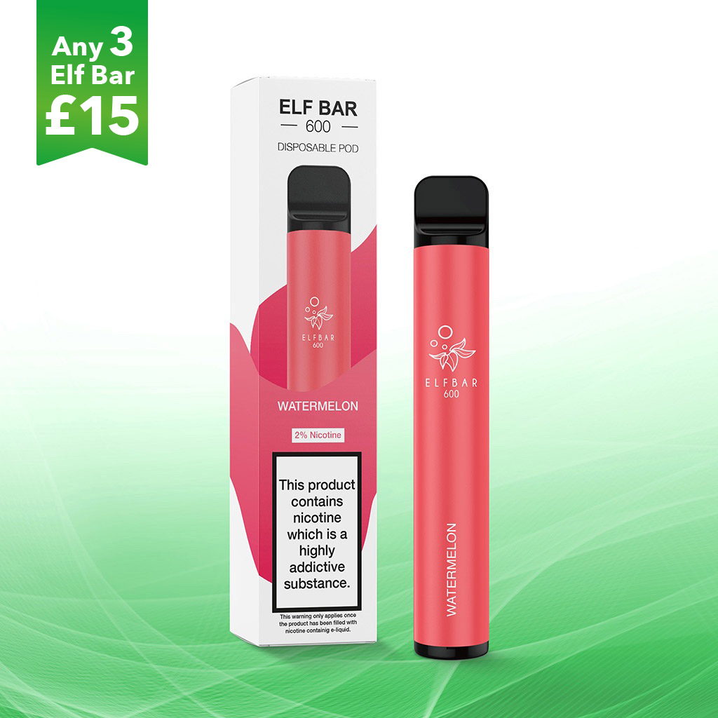 Rich Tasting Watermelon Elf Bar disposable vape pod £5.99