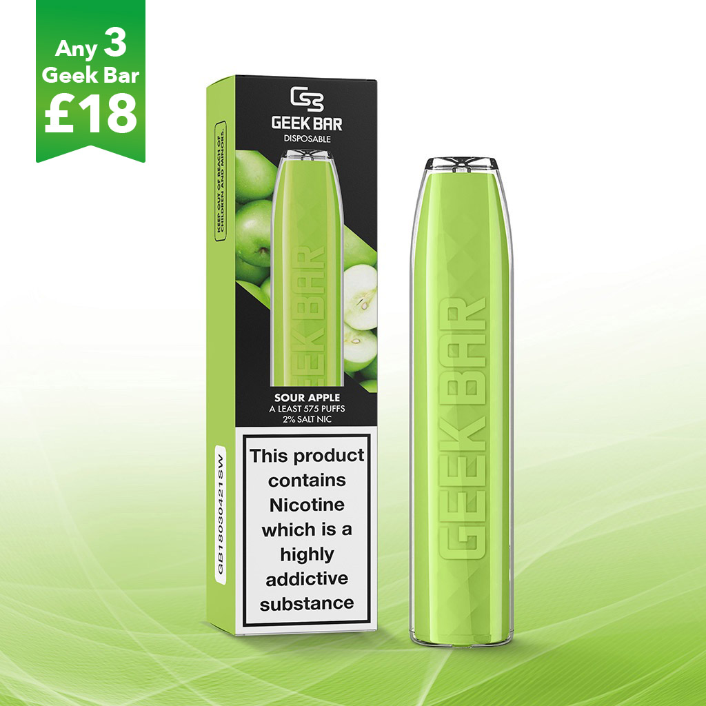 Great Sour Apple Geek Bar Disposable Vape Pod Device 6 99