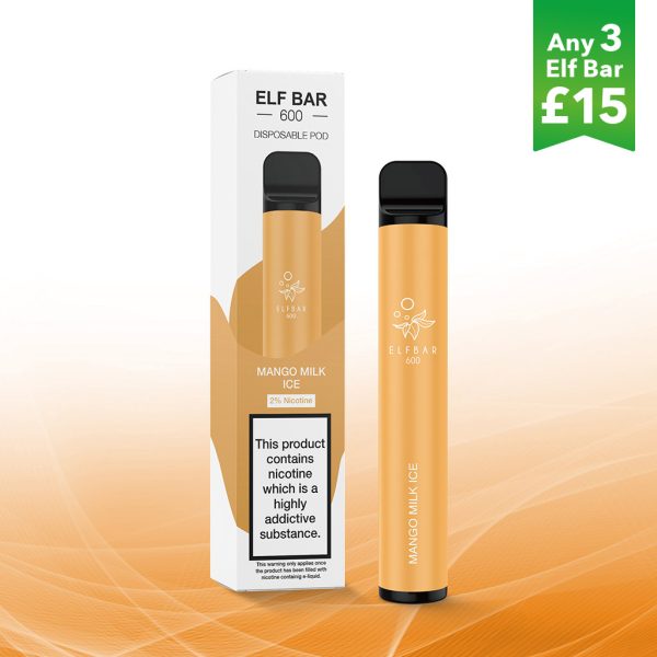 Amazing Peach Ice Elf Bar 600 Disposable Vape Pod - £5.99