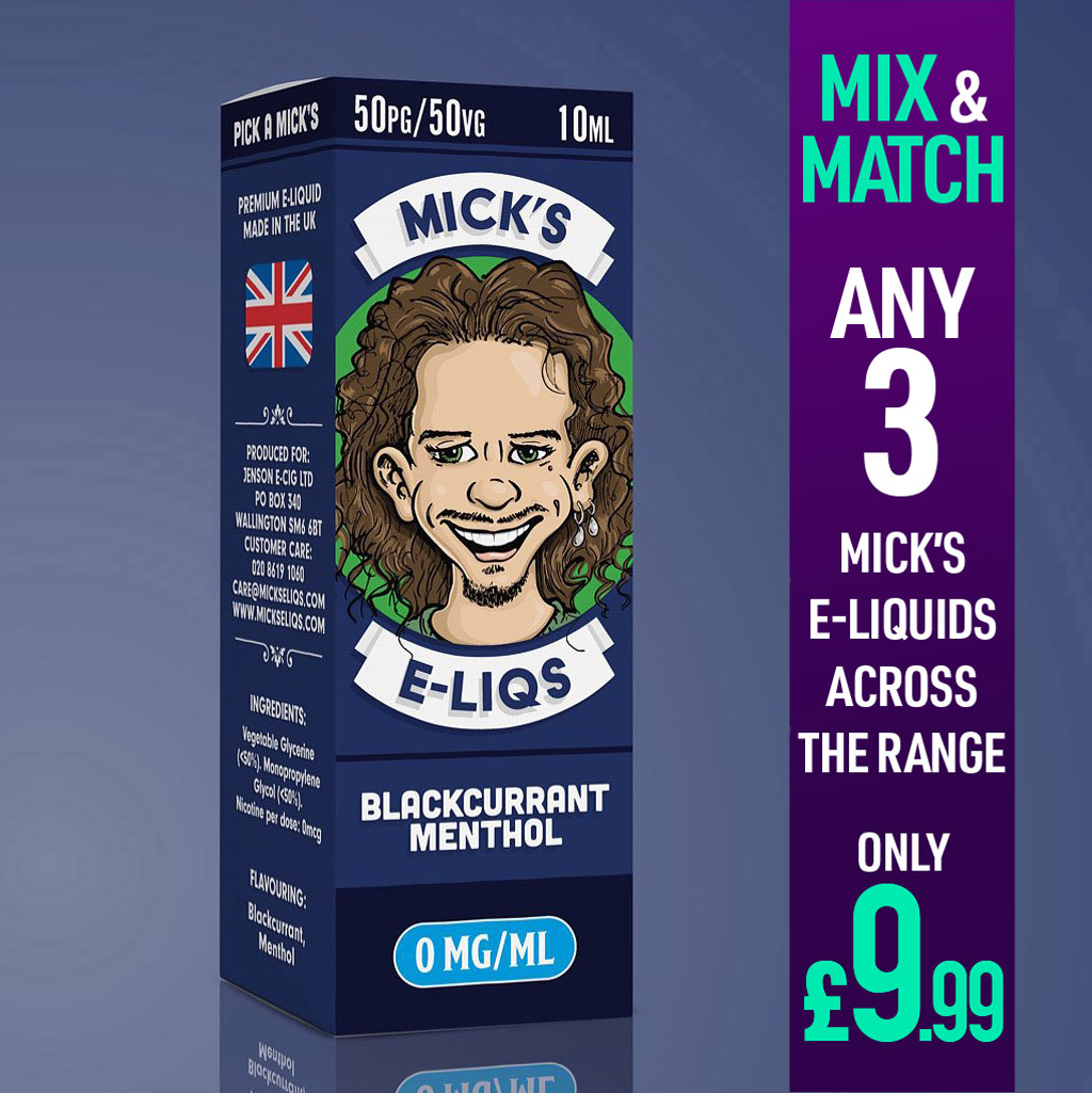 Micks E Liquids blackcurrant menthol mixmatch