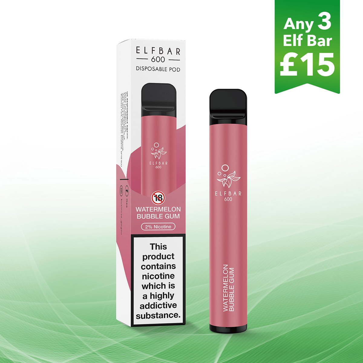 Watermelon BubbleGum Elf Bar Jenson ECig