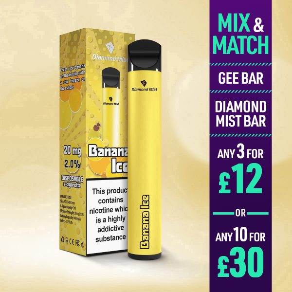 Diamond Mist Bar Disposable Vape Banana Ice 20mg