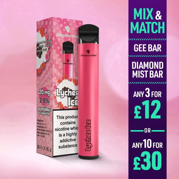 Diamond Mist Bar Disposable Vape Lychee Ice 20mg