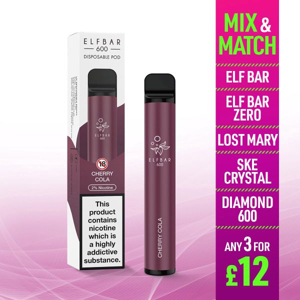 Elf Bar 600 Disposable Vape Cherry Cola