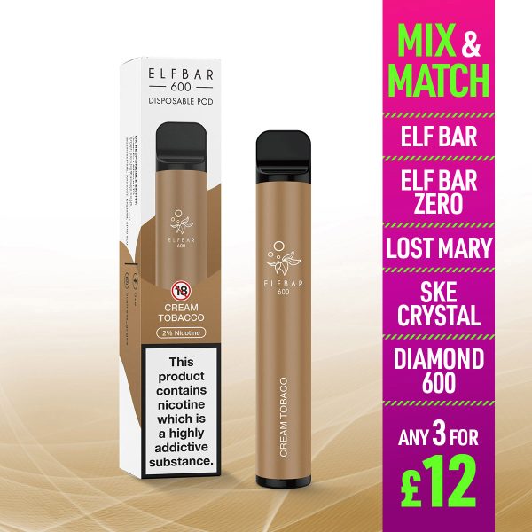 Elf Bar 600 Disposable Vape Cream Tobacco