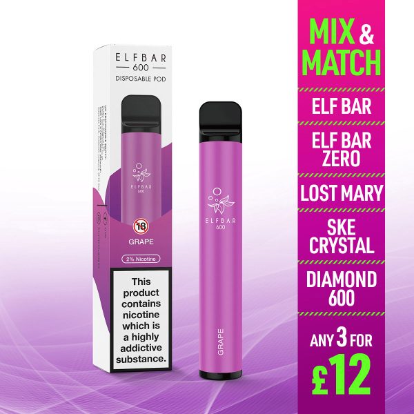 Elf Bar 600 Disposable Vape Grape