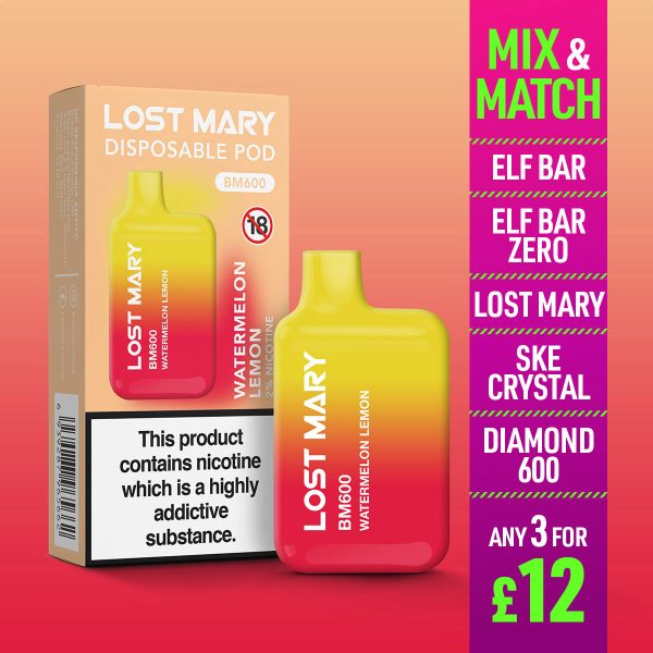Lost Mary BM600 Disposable Vape Watermelon Lemon