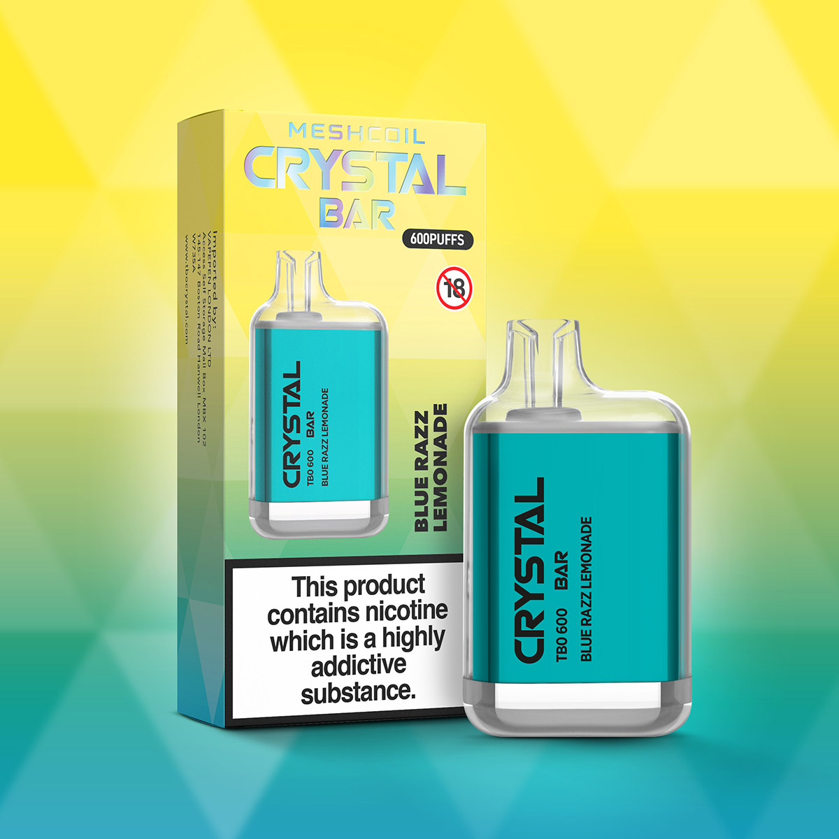 Blue Razz Lemonade Bloody Mary Crystal Bar TBO600 Disposable Vape