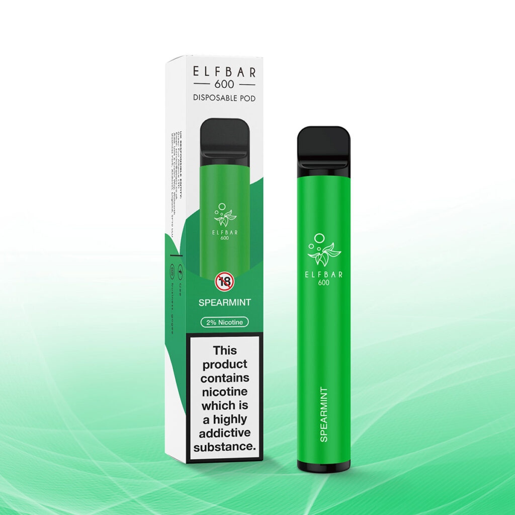 Jenson ECig Spearmint Elf Bar 600 Disposable Vape £4.99