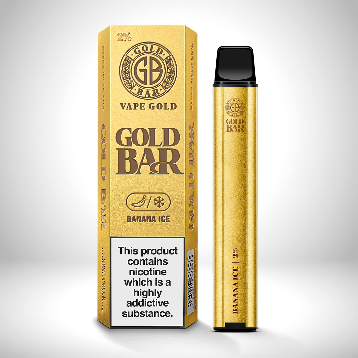Banana Ice Gold Bar 600 Disposable Vape Jenson ECig