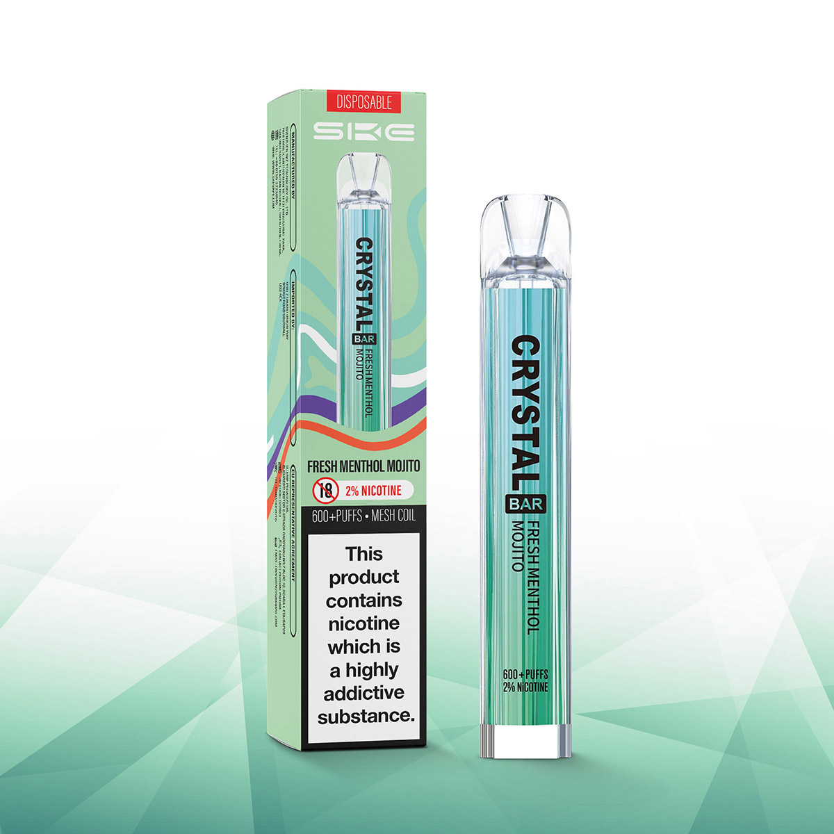 Fresh Menthol Mojito SKE Crystal Bar 600 Disposable Vape Jenson