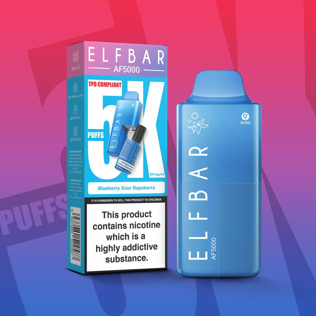 Elf Bar AF5000 Kit | Blueberry Sour Raspberry | 10 for £80