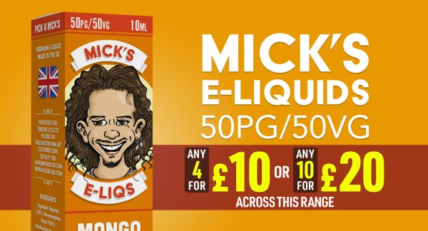 Mick's E-liquids - 50PG/50VG | £10 for any 5 products, E-Liquid deals, vape deals