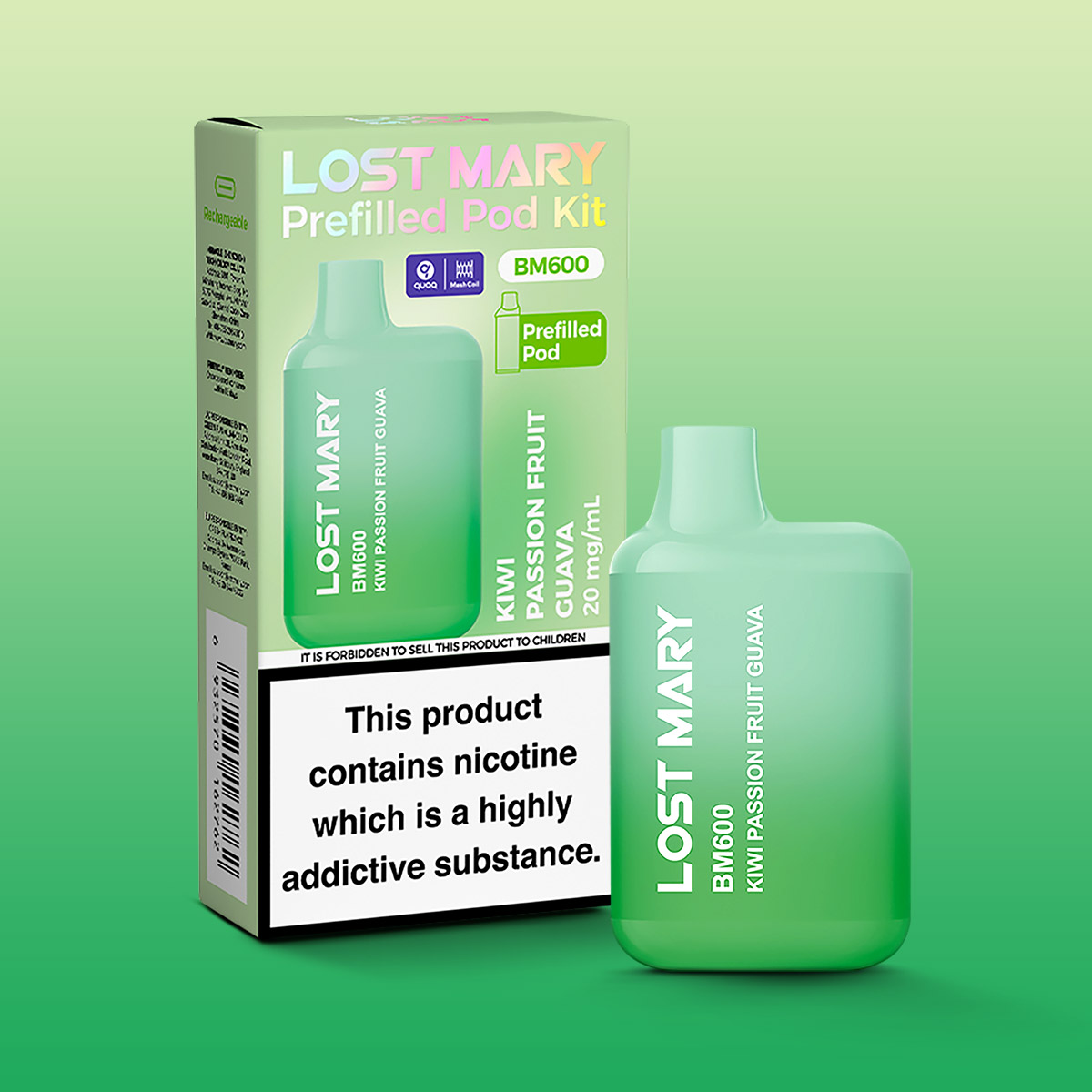 Kiwi Passion Fruit Guava - Lost Mary BM600 Prefilled Pod Kit