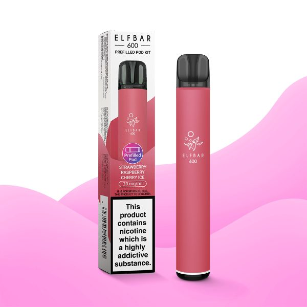 Strawberry Raspberry Cherry Ice - Elf Bar 600 Prefilled Pod Kit