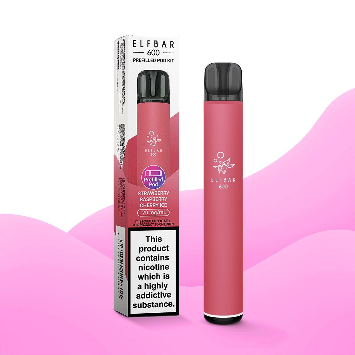 Strawberry Raspberry Cherry Ice - Elf Bar 600 Prefilled Pod Kit
