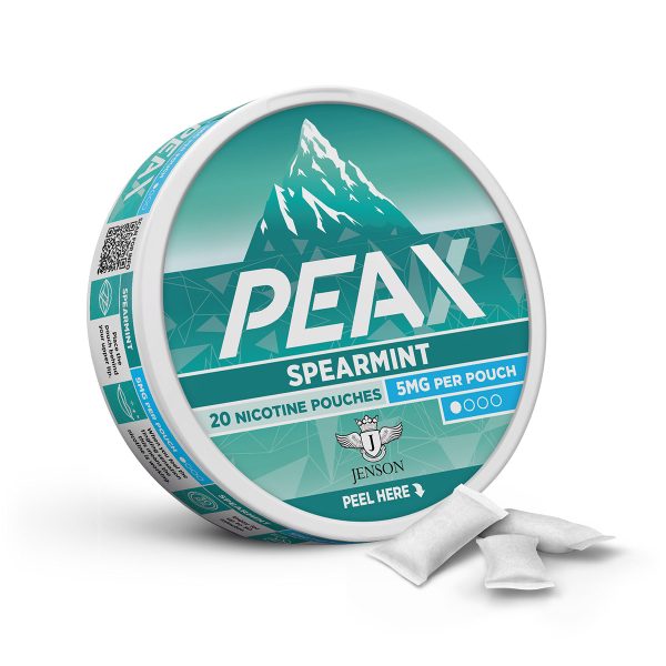 jenson ecig peax nicotine pouches spearmint 5mg