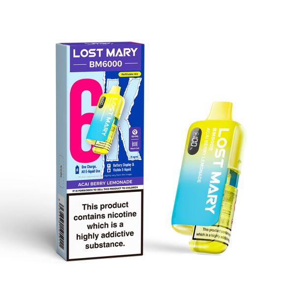 lost mary bm6000 prefilled pod kit acai berry lemonade