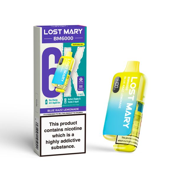 lost mary bm6000 prefilled pod kit blue razz lemonade