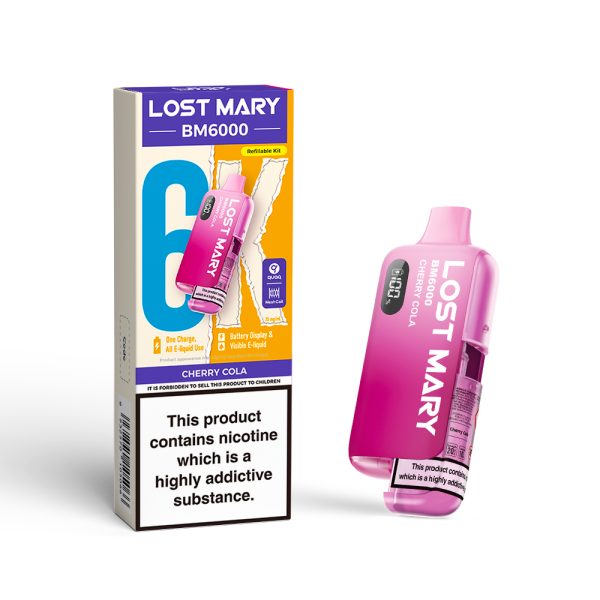 lost mary bm6000 prefilled pod kit cherry cola