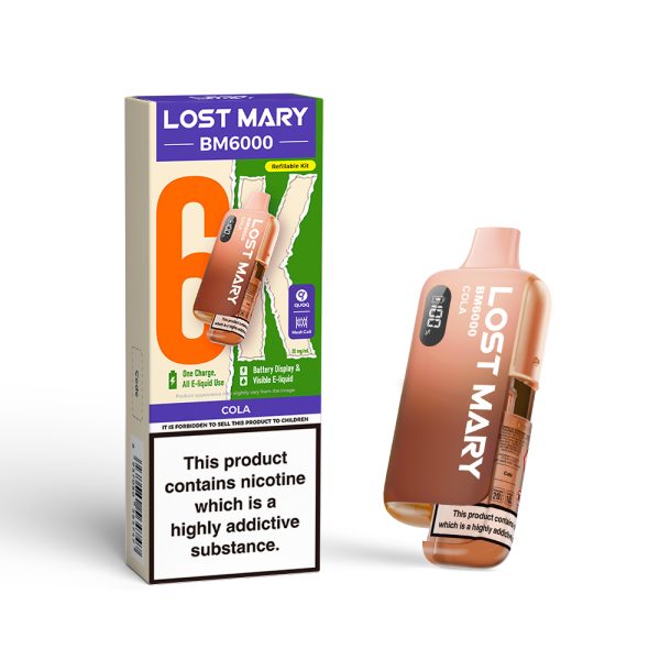 lost mary bm6000 prefilled pod kit cola