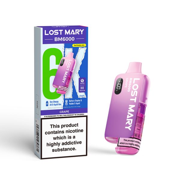 lost mary bm6000 prefilled pod kit grape