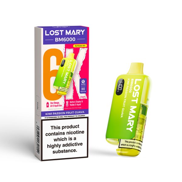 lost mary bm6000 prefilled pod kit kiwi passion fruit guava