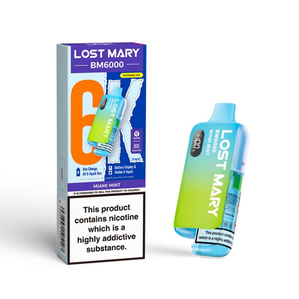 lost mary bm6000 prefilled pod kit miami mint