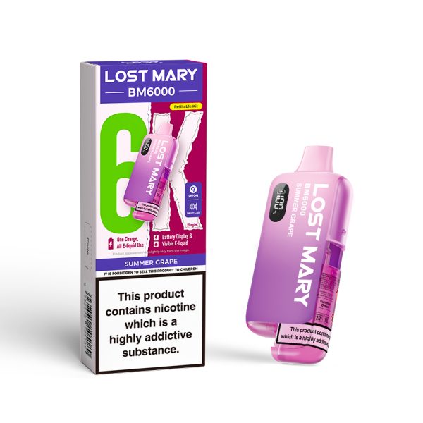 lost mary bm6000 prefilled pod kit summer grape