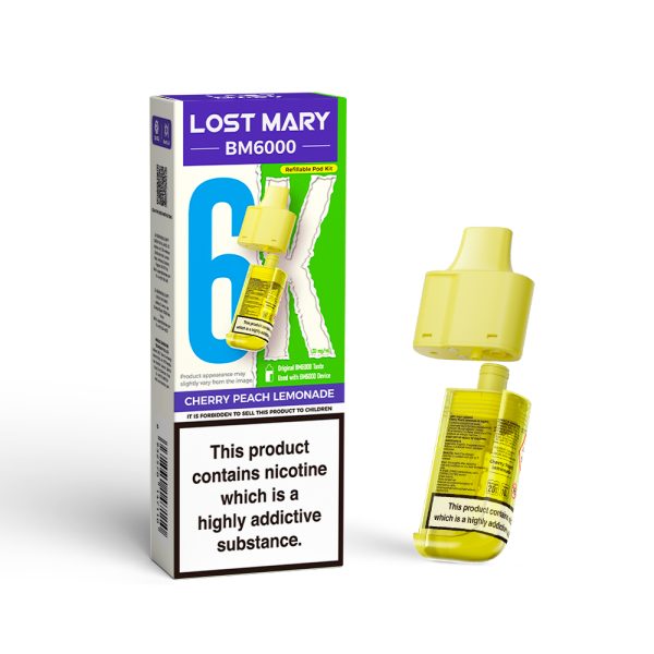 lost mary bm6000 replacement pod cherry peach lemonade