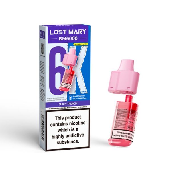lost mary bm6000 replacement pod juicy peach 768x768