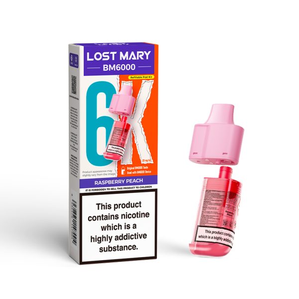 lost mary bm6000 replacement pod raspberry peach