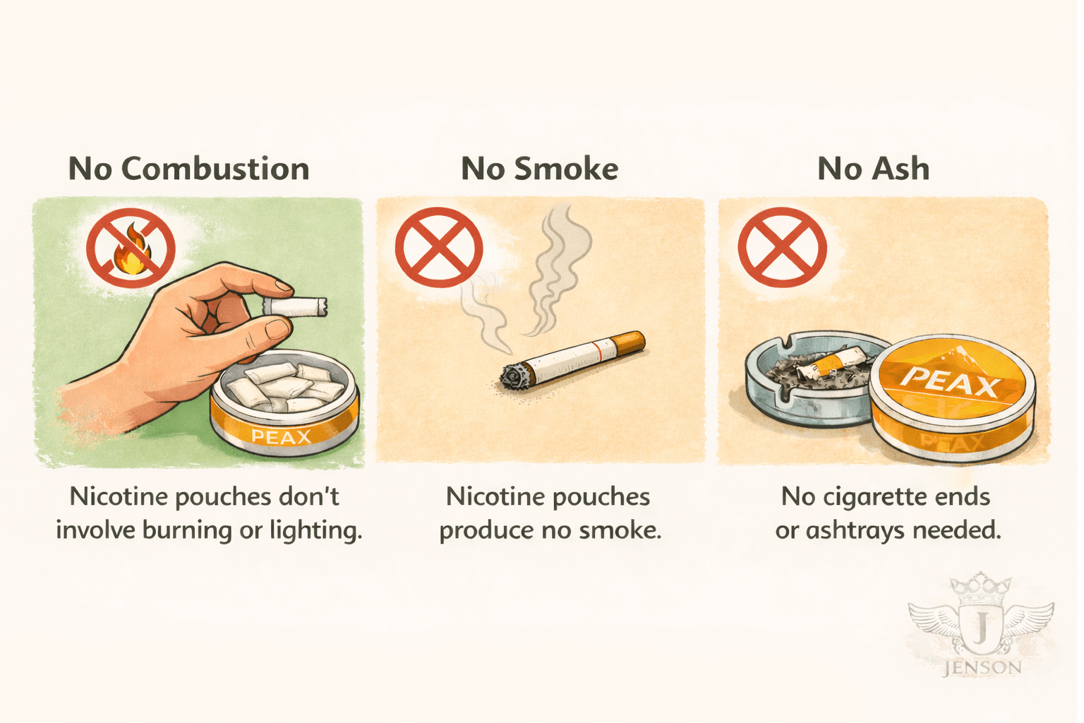 No combustion, No smoke, No ash