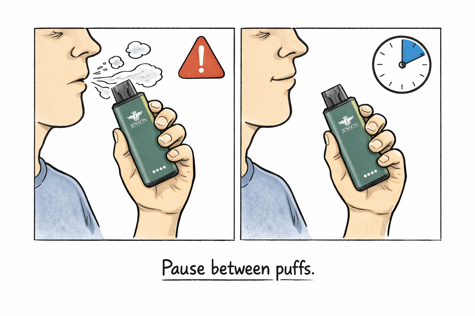 Pause between puffs