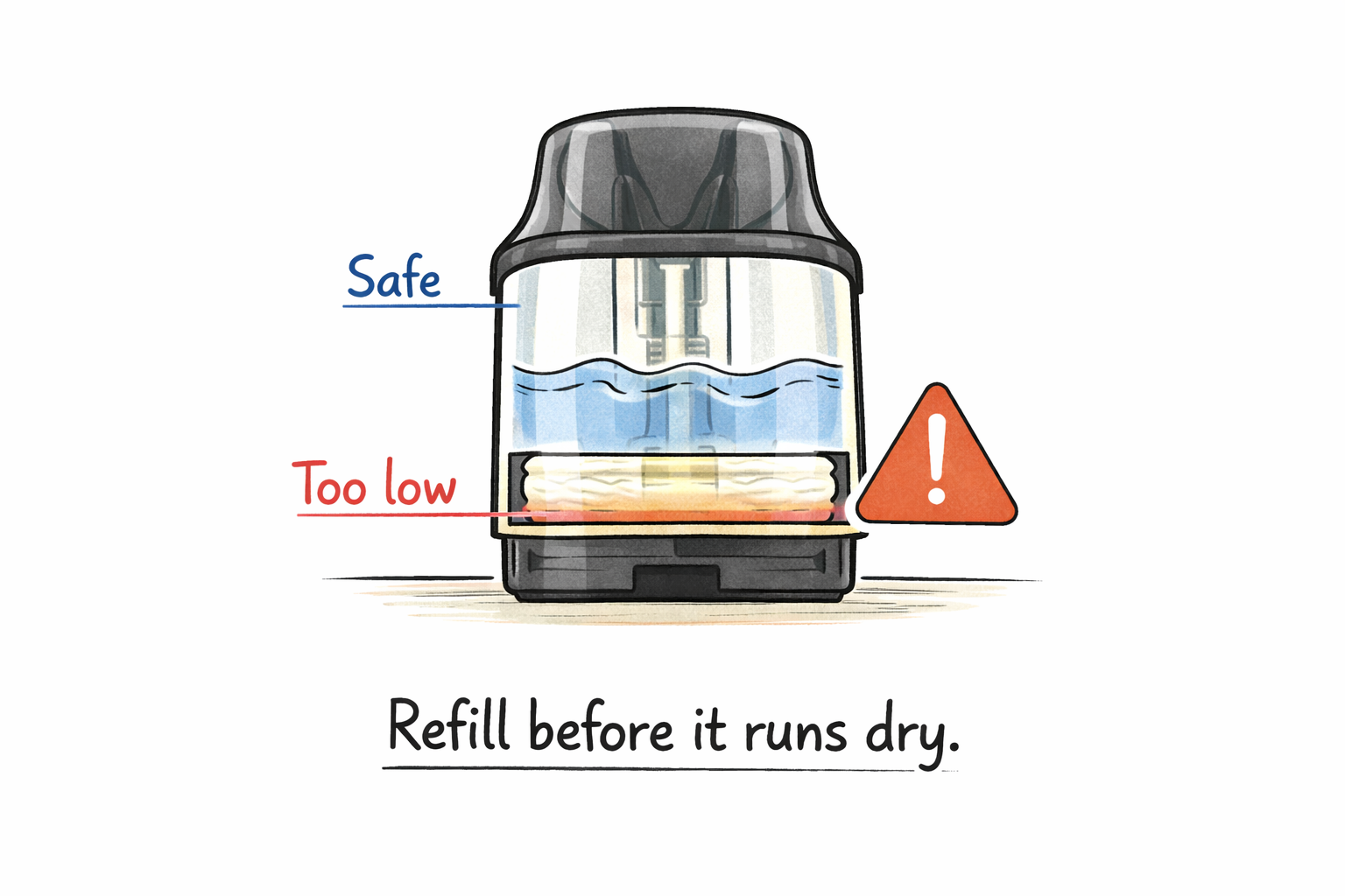 Refill before it runs dry