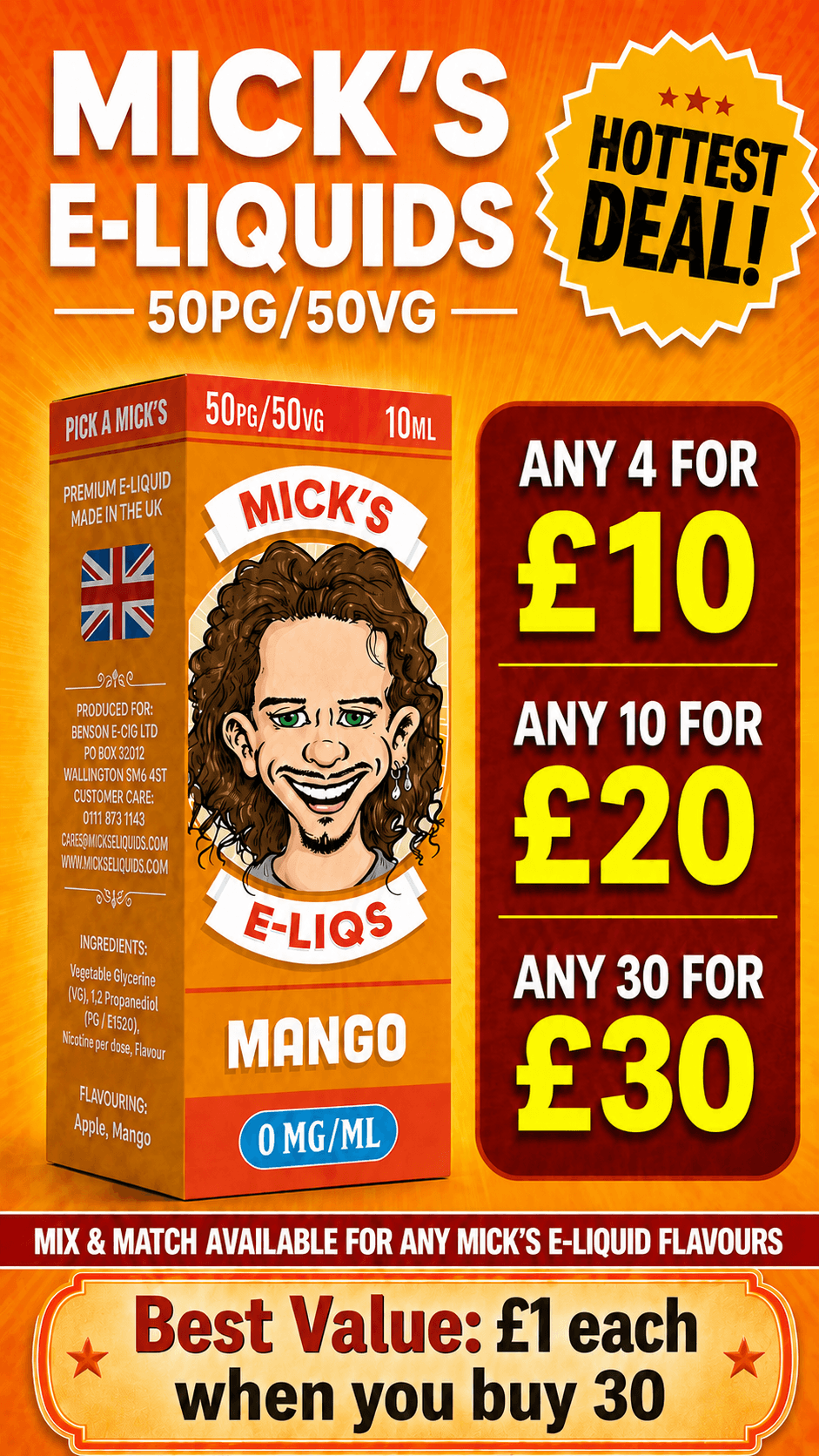 Mick's Buy 30 for 30 Multi Deal