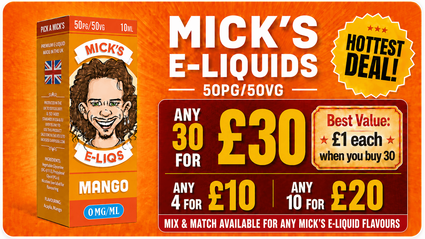 Mick's Buy 30 for 30 Multi Deal