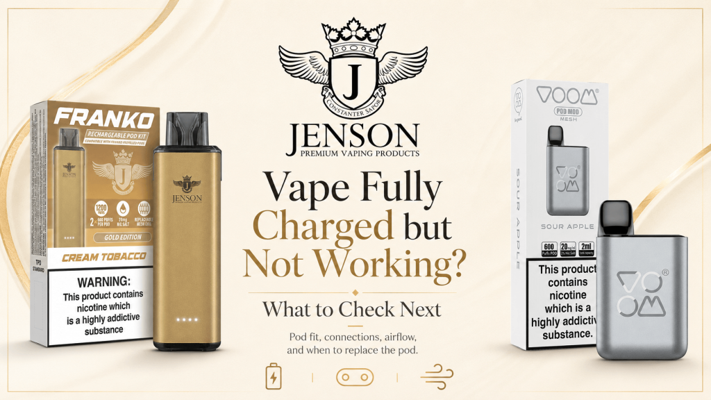 Jenson Vape fully charged but not working